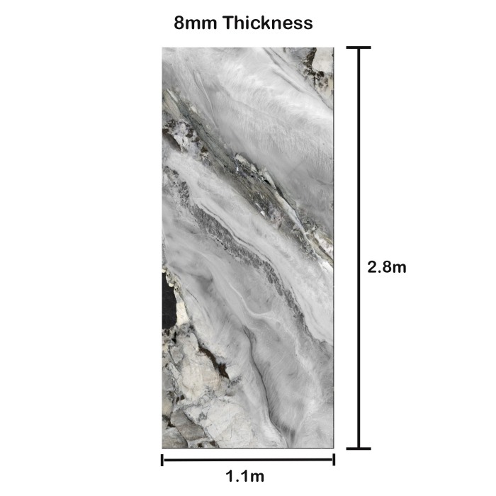 24008 Grey Gloss Marble Wall Panel