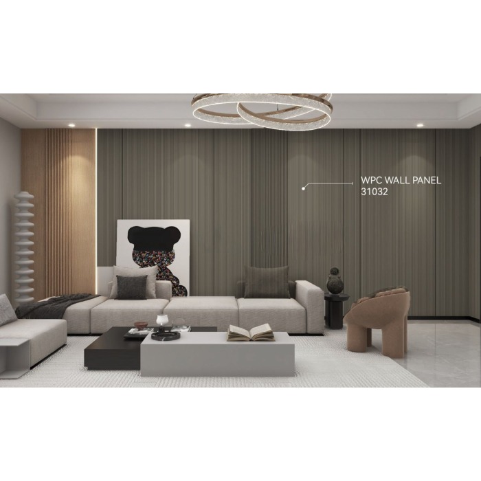 31032 Metal Ribbed Effect Wall Panel Taupe