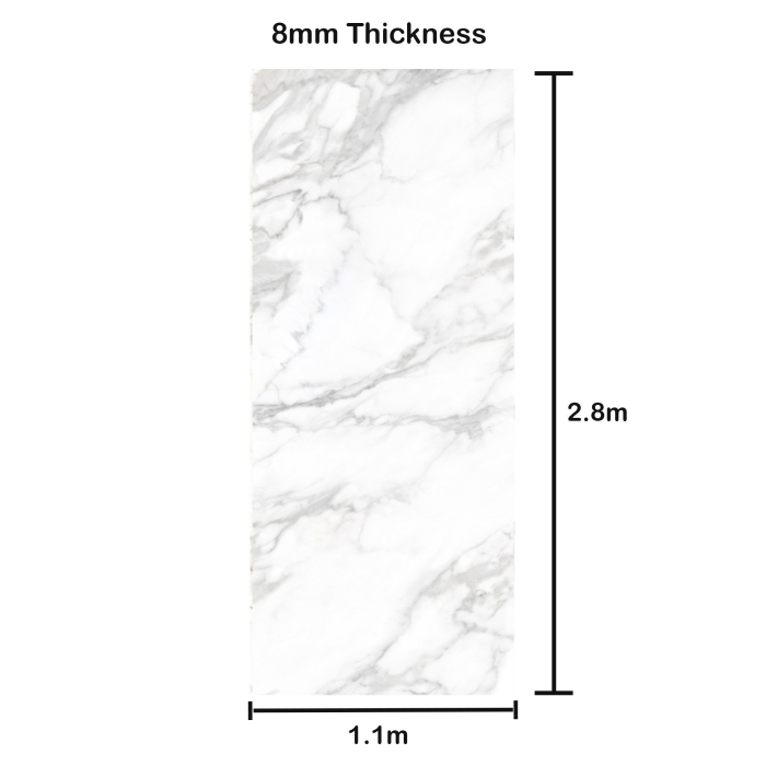 9050 White/Grey Gloss Marble Wall Panel