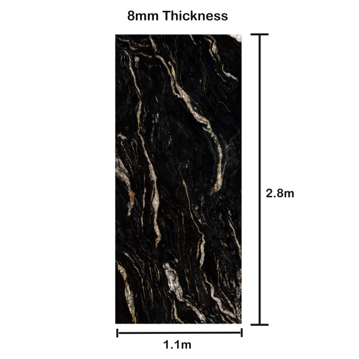 9125 Black Matt Marble Wall Panel