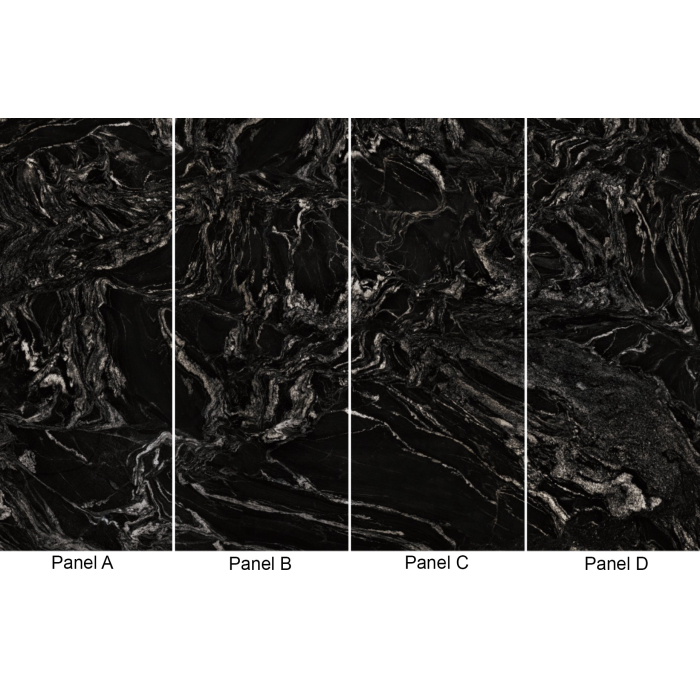 9070 Black/White Gloss Marble Wall Panel