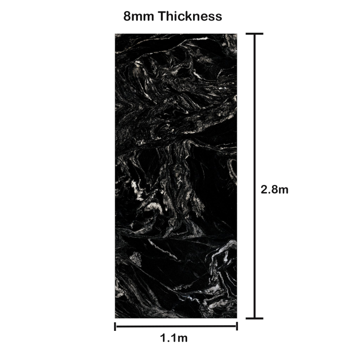9070 Black/White Gloss Marble Wall Panel