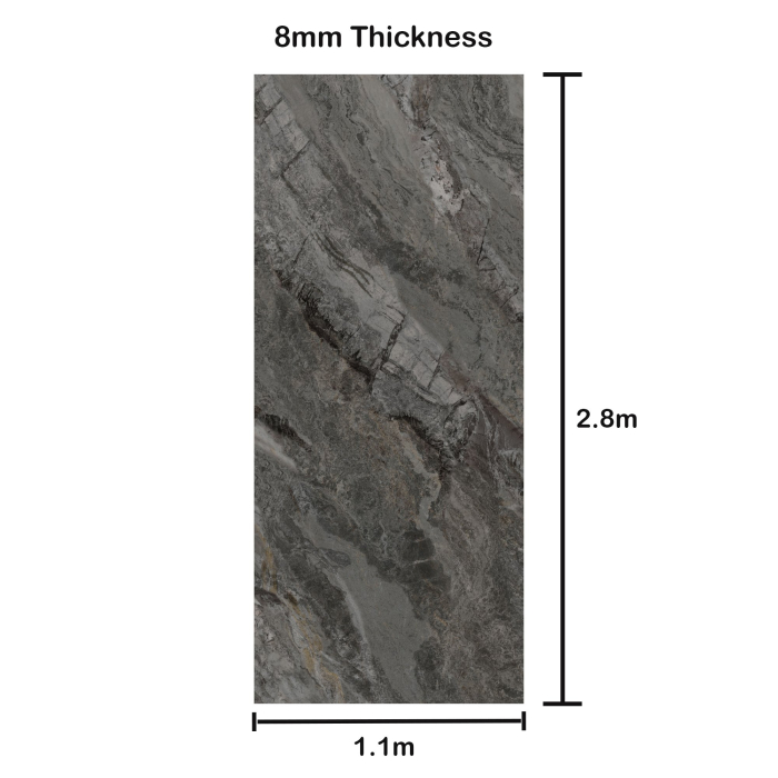 9077 Dark Grey Gloss Marble Wall Panel