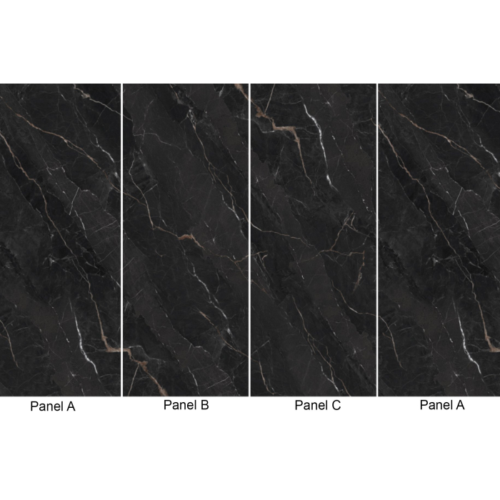 9075 Grey/Black Gloss Marble Wall Panel