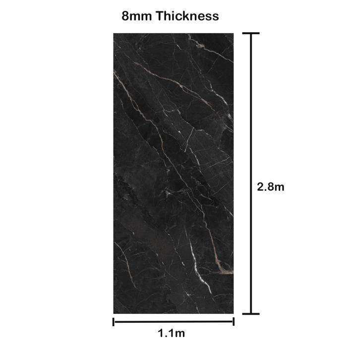 9075 Grey/Black Gloss Marble Wall Panel
