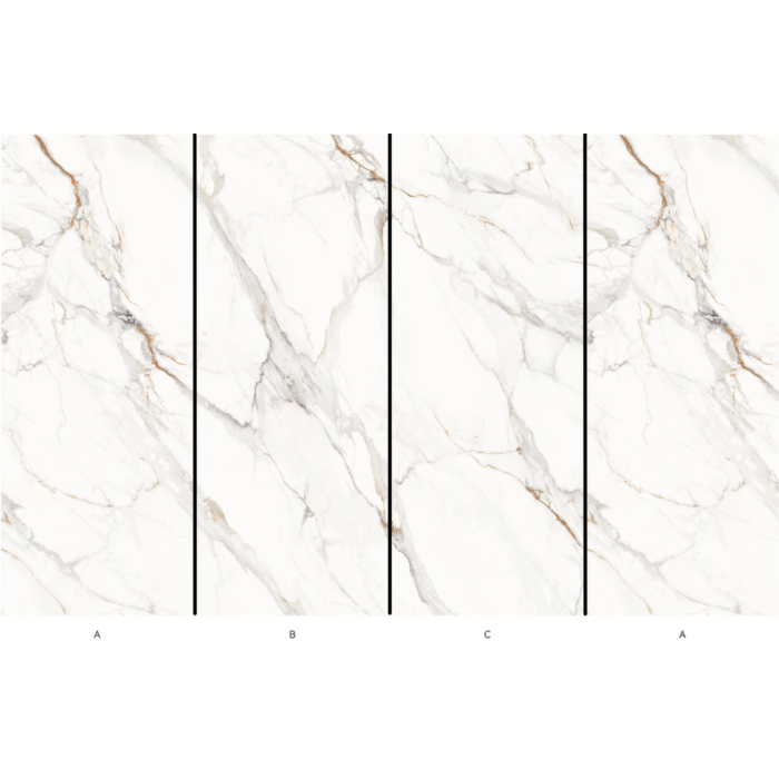 9049 White Gloss Marble Wall Panel