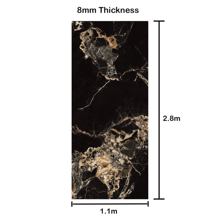 24010 Black/Gold Gloss Marble Wall Panel