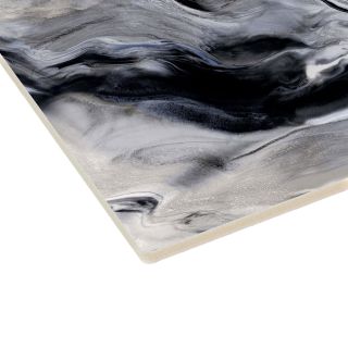 24006 Black/Grey Swirl Gloss Marble Wall Panel